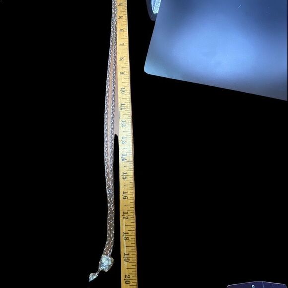 Karen Kane signed lariat necklace ring silver tone rhinestones white pear shape - Picture 9 of 16